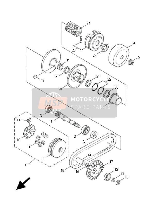 5WGE76840000, Sitz, Zusatzfeder, Yamaha, 0